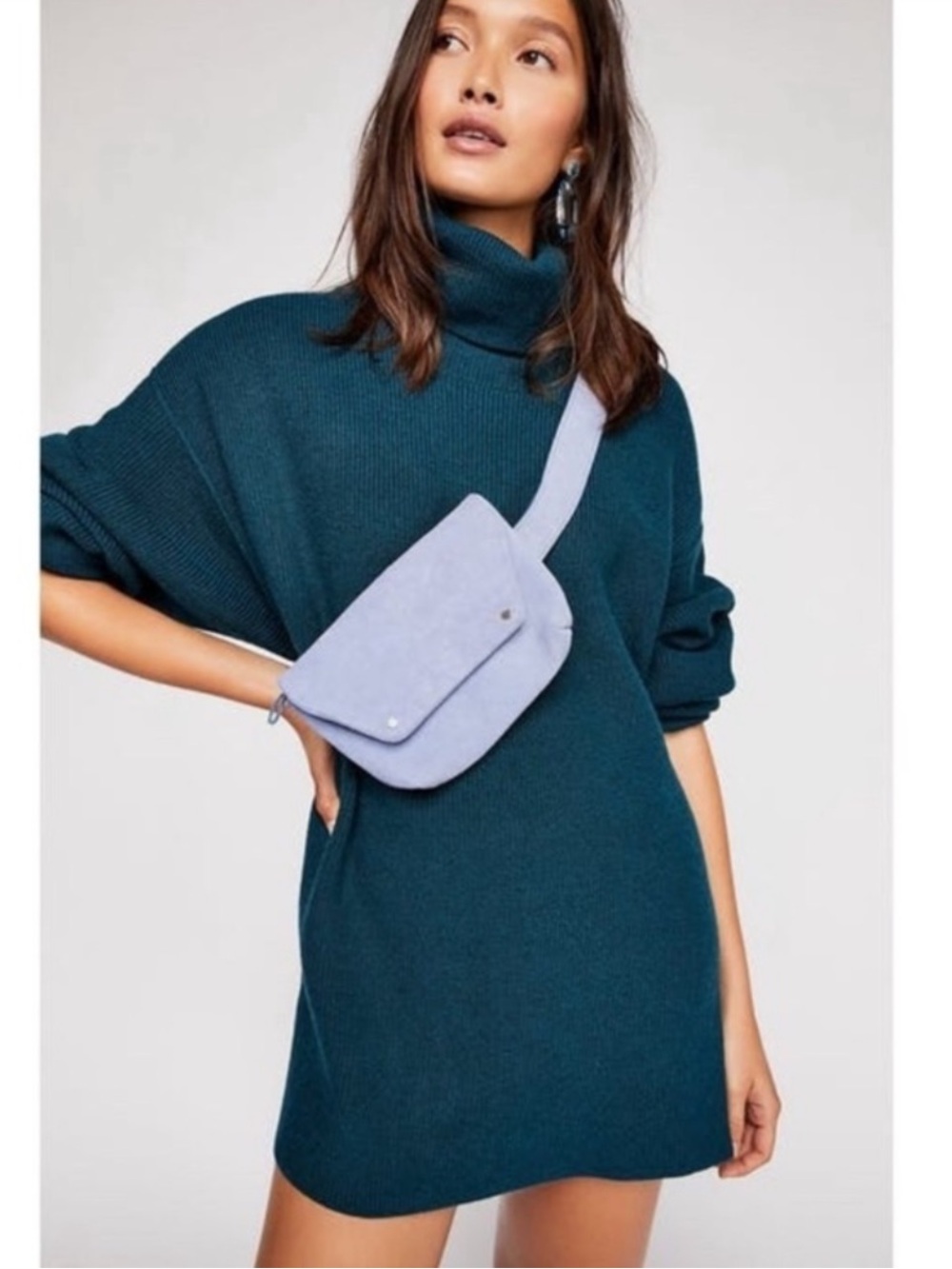 Free People Softly Structured Tunic Sweater in Turquoise